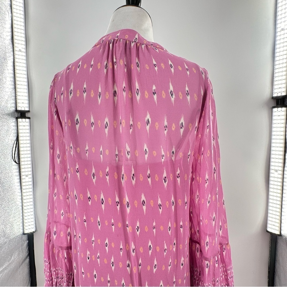 Joie womens dress size XS pink 100% silk boho bohemian tunic lightweight - Picture 9 of 15
